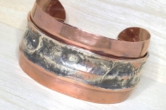 SOLD Copper, Reticulated Silver Cuff Bracelet