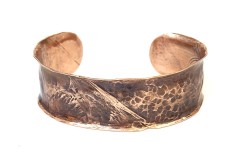 Fire Patina Reclaimed Copper Cuff