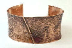 Fire Patina, Textured Copper Cuff