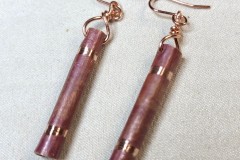 Flame painted, Etched Copper Earrings